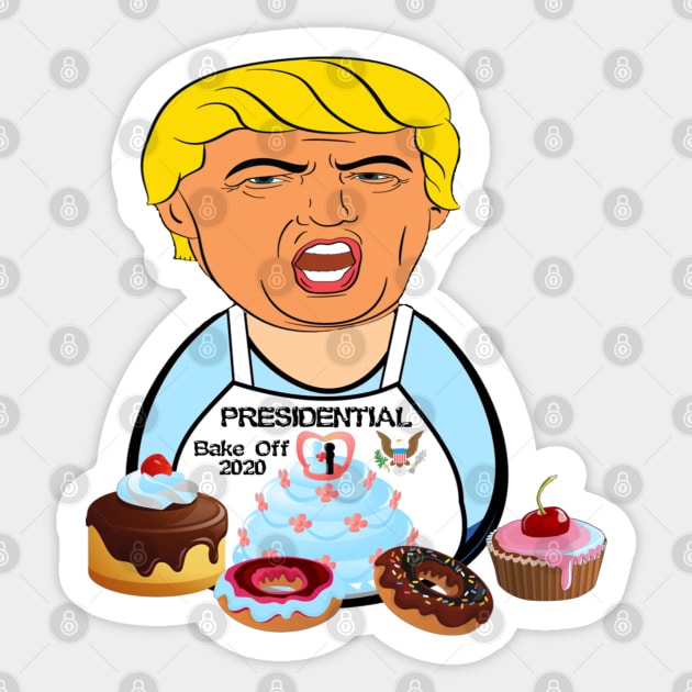 Trump Presidential Bake Off Political Satire Sticker by radiogalaxy